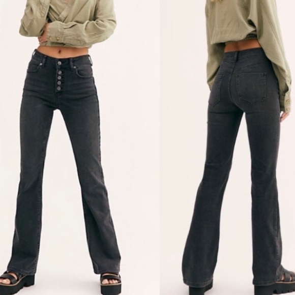 Free People Denim - Free People palo alto faded black boot cut jean 26